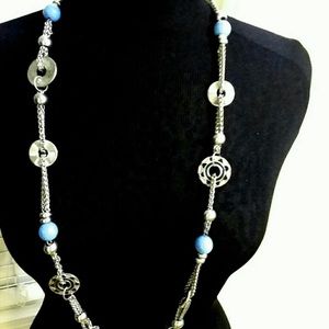 Turquoise and silver necklace